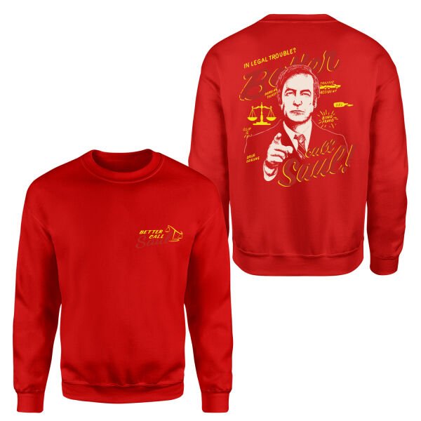Call Saul Goodman | Better Call Saul Sweatshirt L - Kırmızı