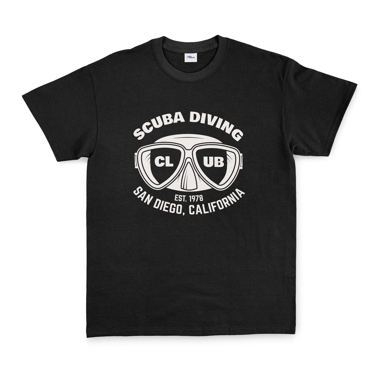 Scuba Diving Club Tişört XL - Siyah