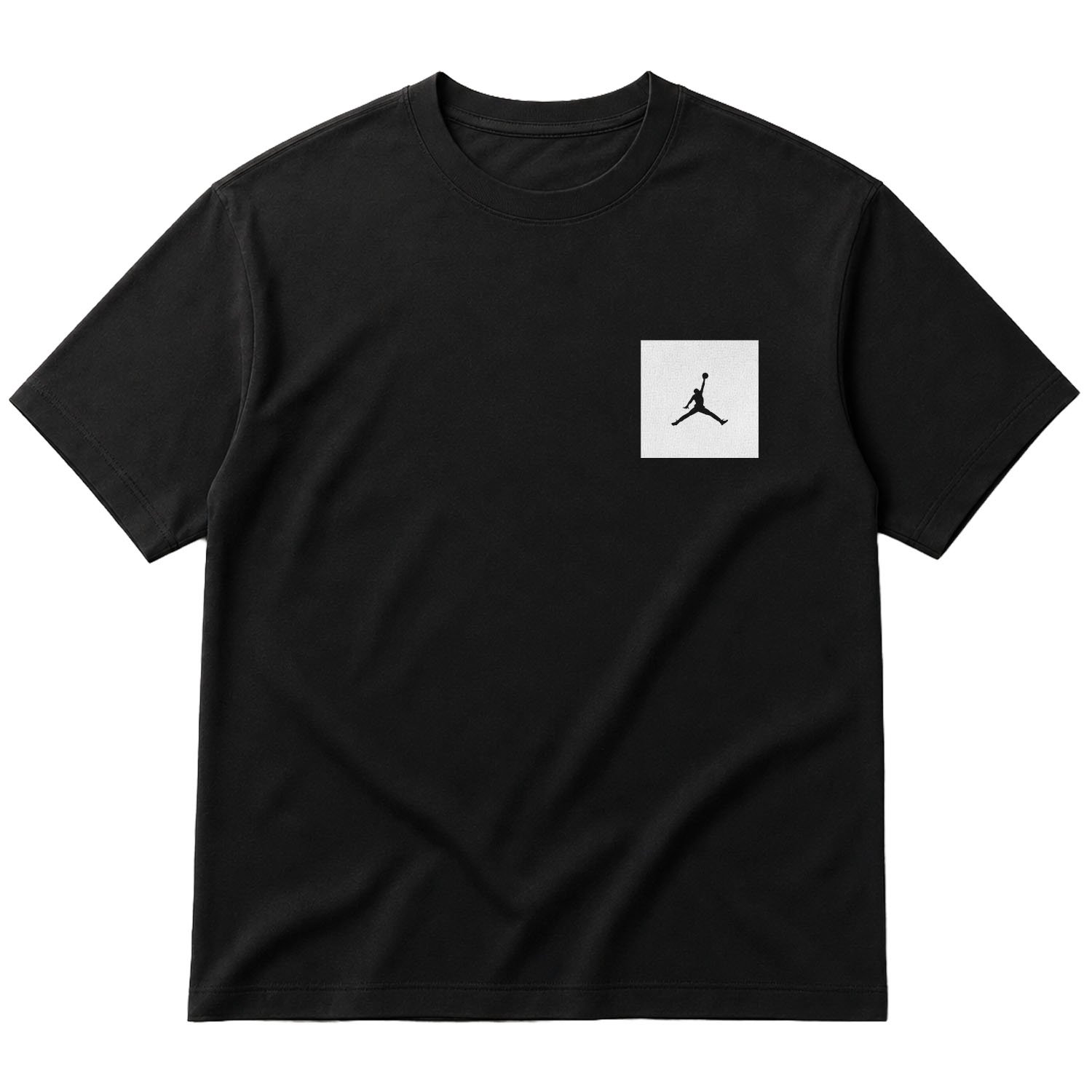 Air Jordan White Patch Oversize Tişört M - Siyah