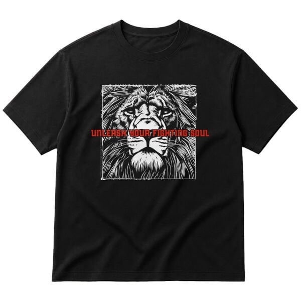 Unleash Your Fighting Soul | Lion III Oversize Tişört