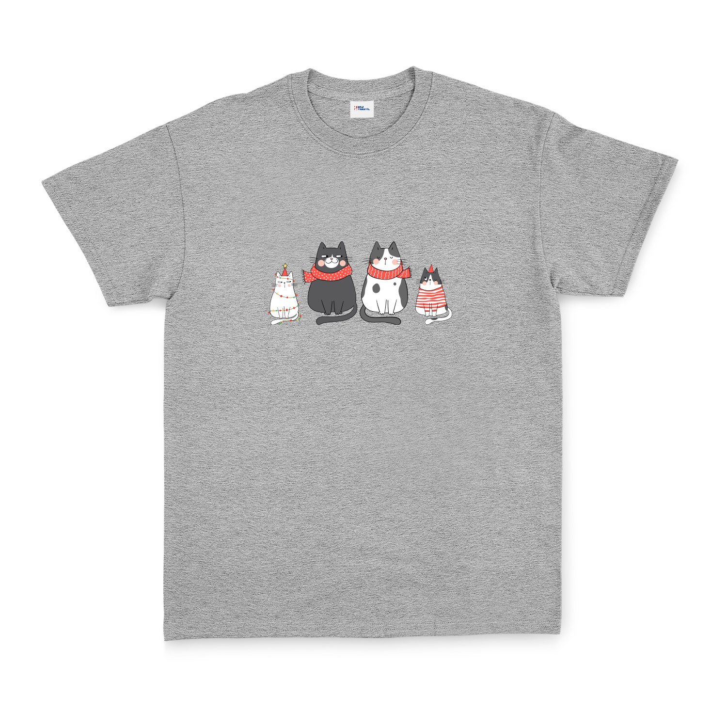 Cat Family Tişört XL - Gri