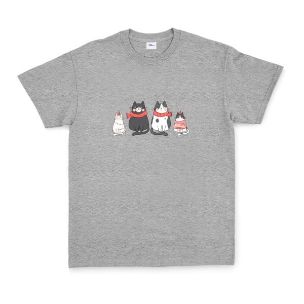Cat Family Tişört XL - Gri