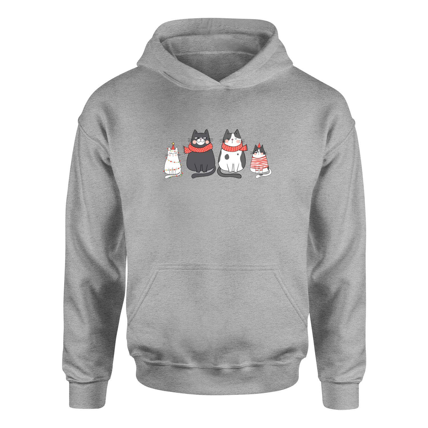 Cat Family Hoodie XL - Gri