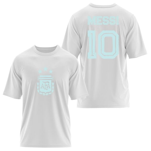Lionel Messi 10 Argentina Grunge Oversize Tişört M - Beyaz
