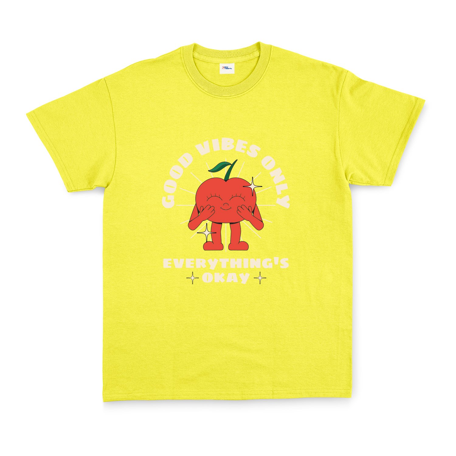 Good Vibes Only Tişört XXL - Sarı