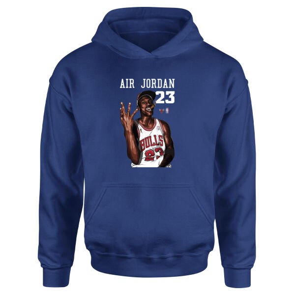 4th Time Is The Charm | Michael Jordan Hoodie M - İndigo Mavisi