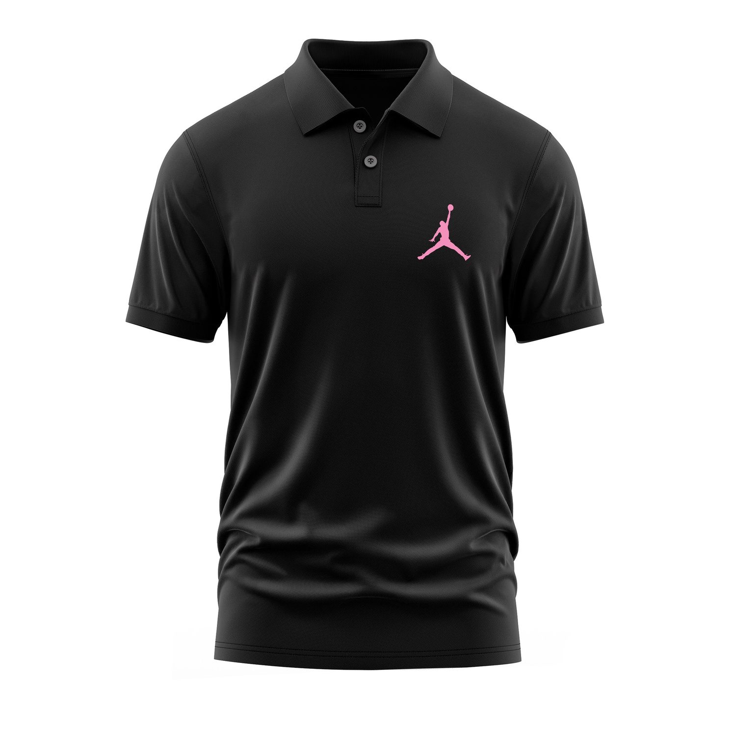 Air Jordan Pink Stroked Polo Tişört S - Siyah
