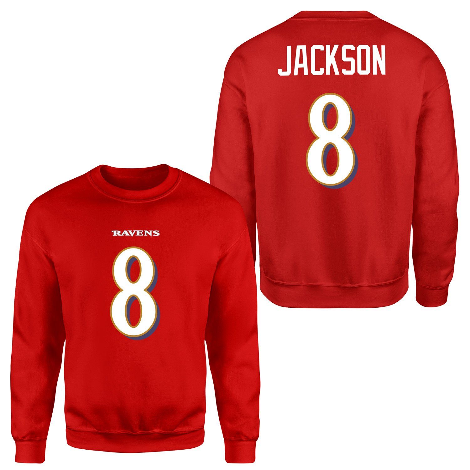 Lamar Jackson Baltimore Ravens Sweatshirt S - Kırmızı
