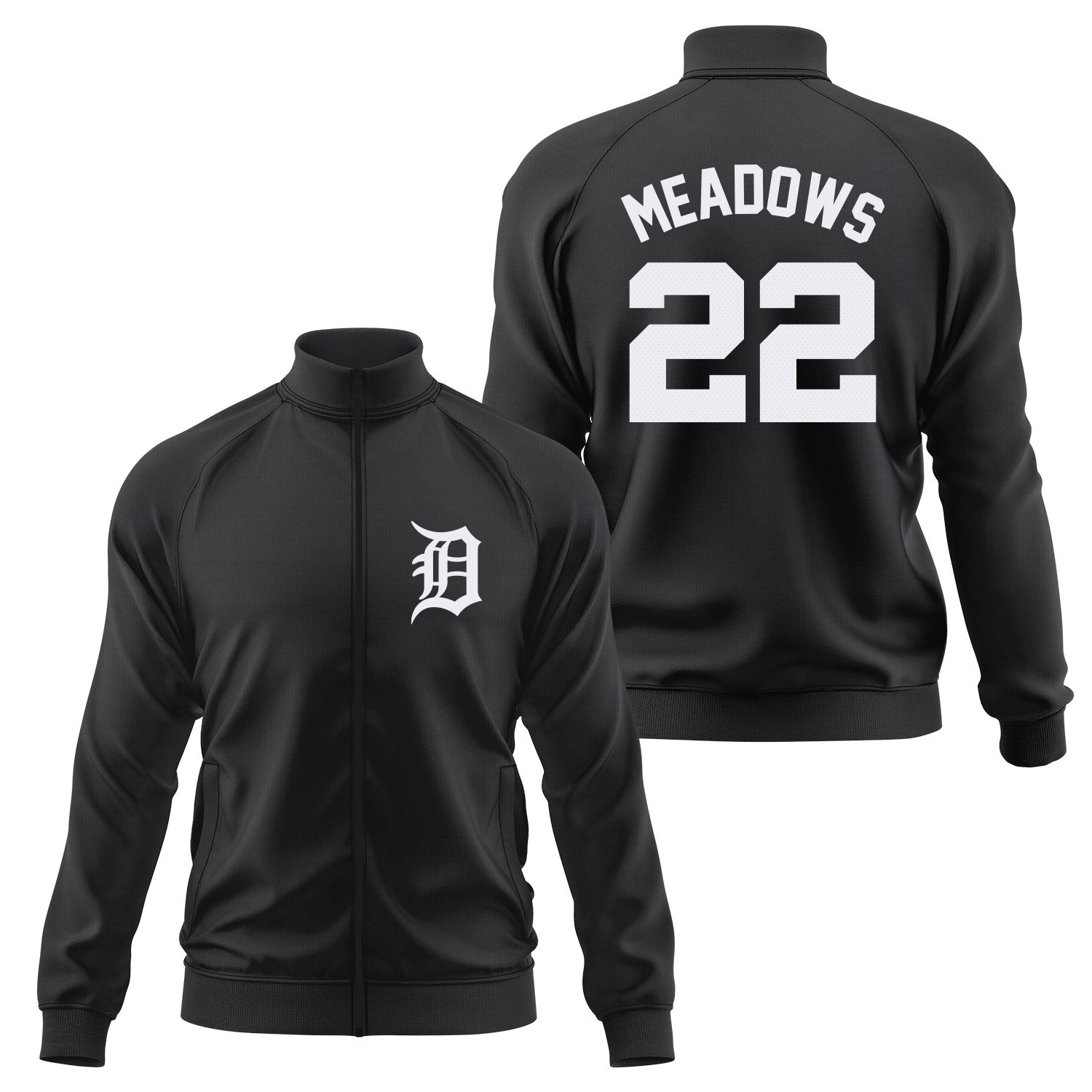 Parker Meadows 22 Detroit Tigers Jersey Fermuarlı Sweatshirt S - Siyah