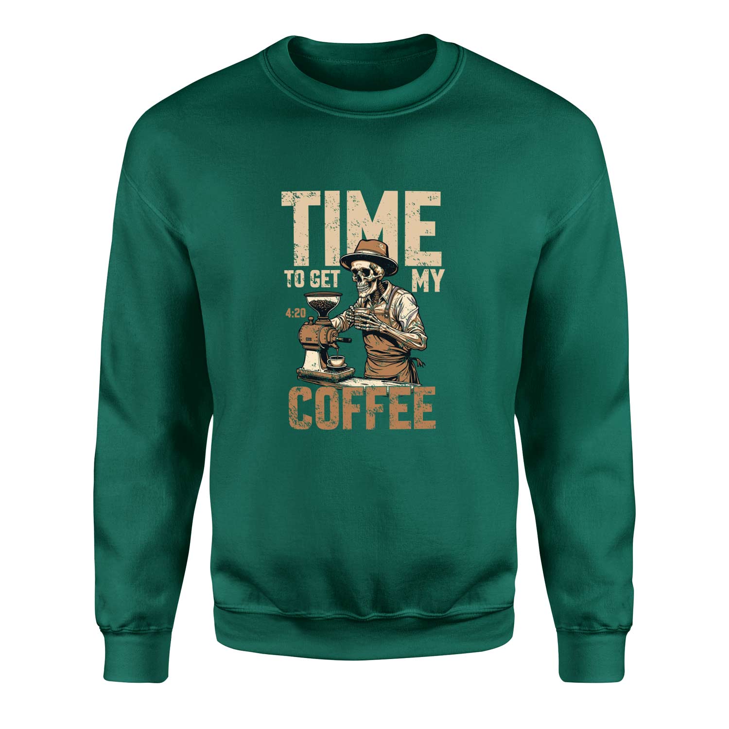 Time to Get My Coffee Sweatshirt L - Nefti Yeşili
