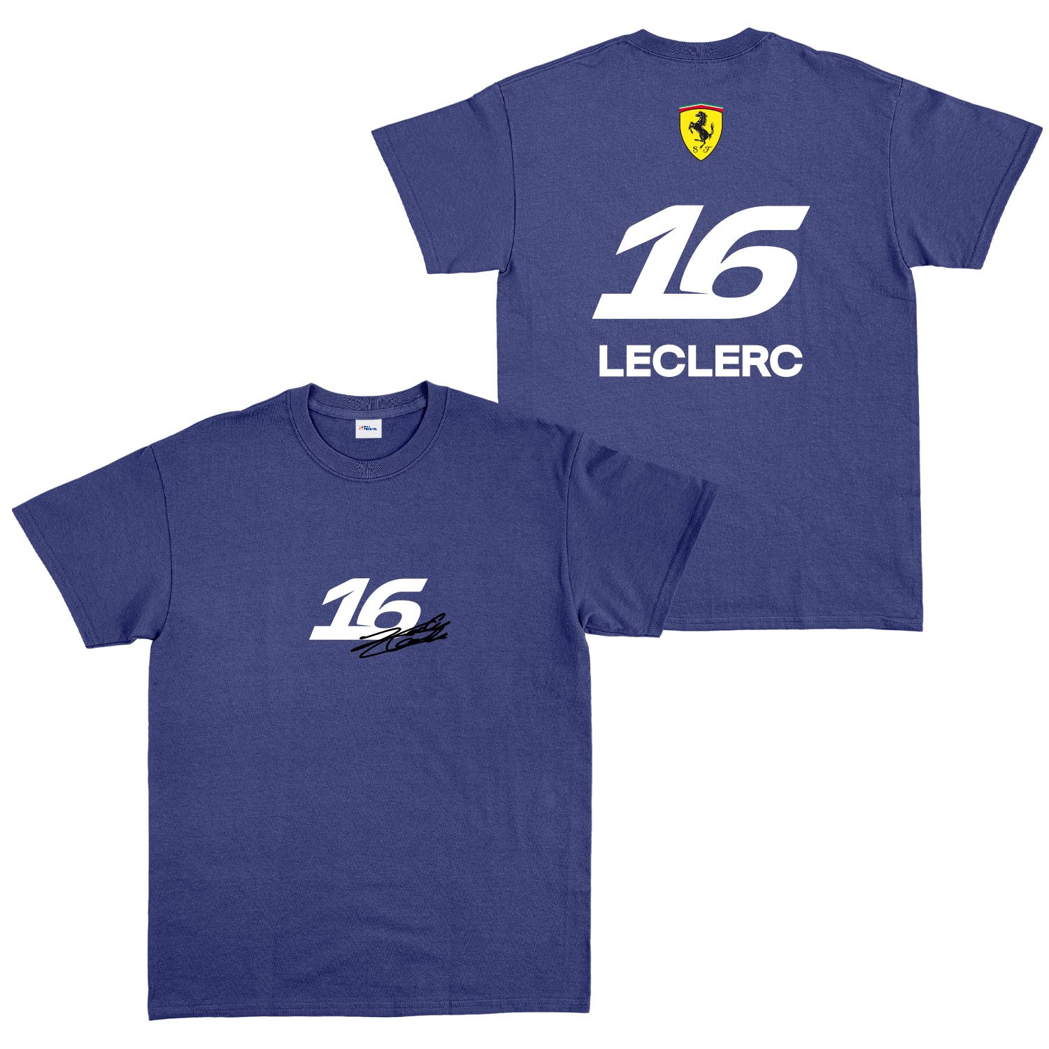 Charles Leclerc 16 Signature Tişört M - İndigo Mavisi