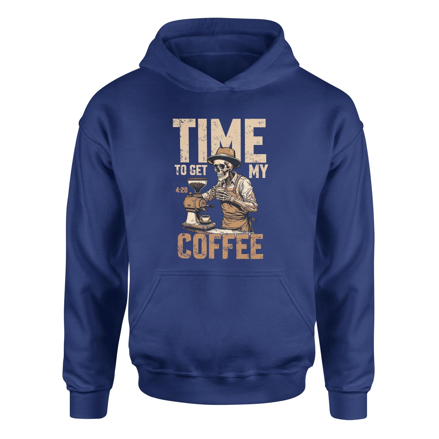 Time to Get My Coffee Hoodie L - İndigo Mavisi