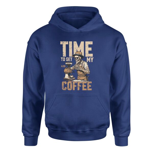 Time to Get My Coffee Hoodie L - İndigo Mavisi