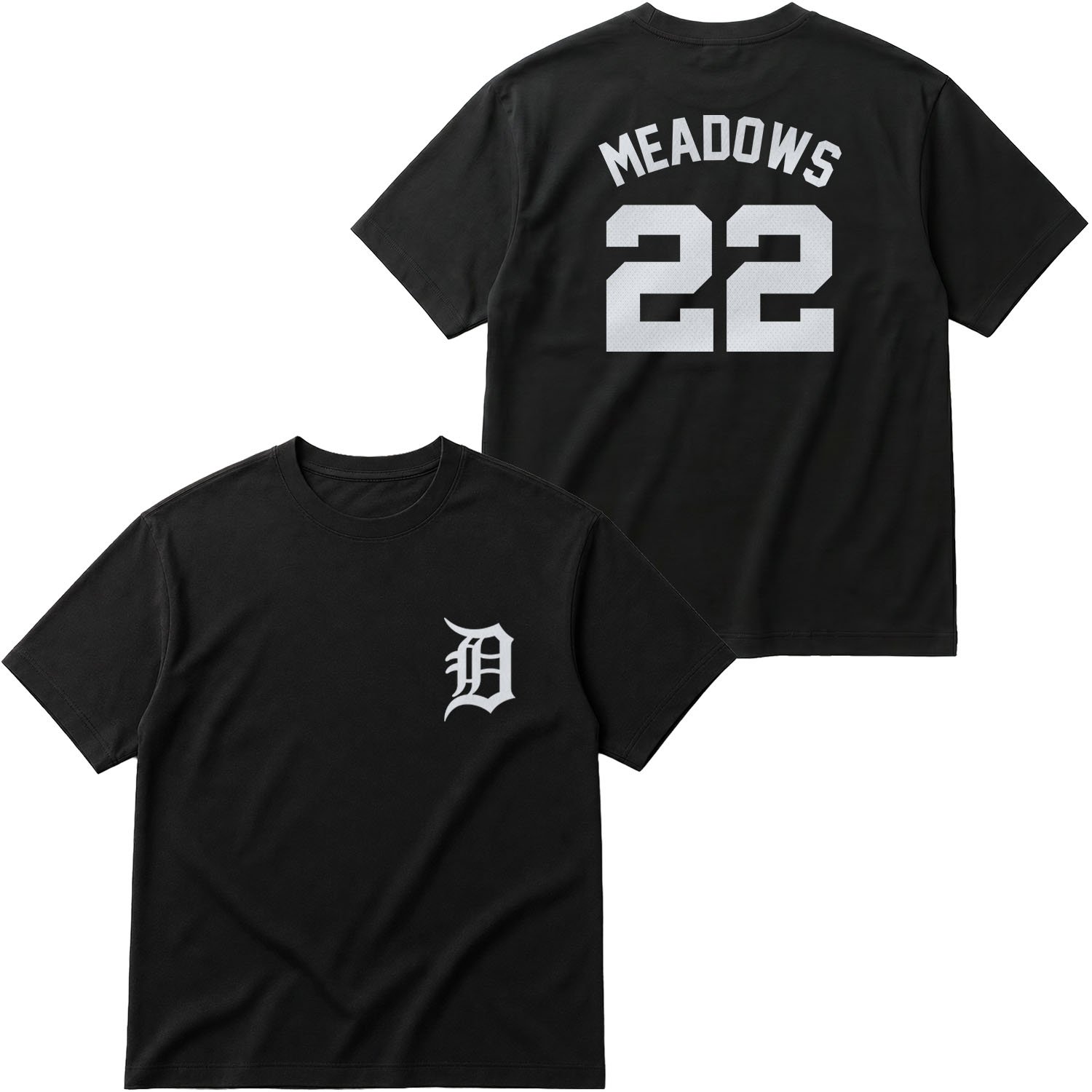 Parker Meadows 22 Detroit Tigers Jersey Oversize Tişört L - Siyah
