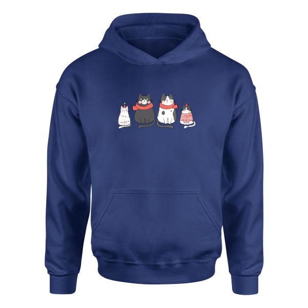 Cat Family Hoodie S - İndigo Mavisi