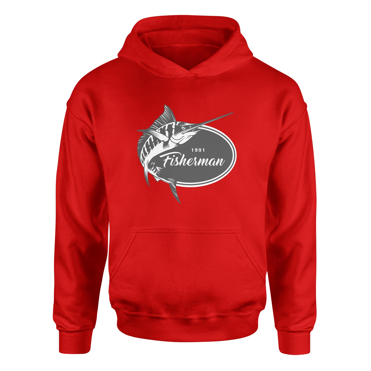 Fisherman 1991 Hoodie S - Kırmızı