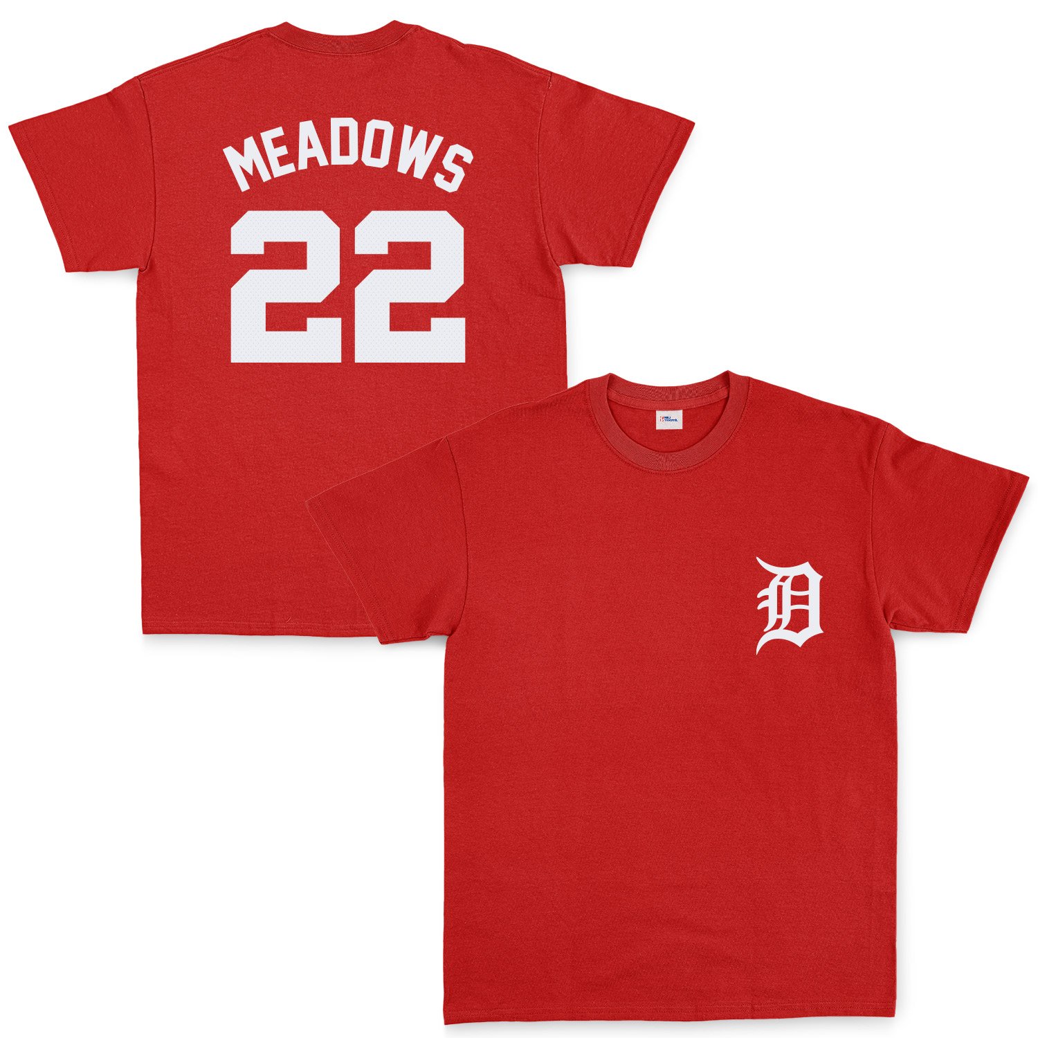 Parker Meadows 22 Detroit Tigers Jersey Tişört S - Kırmızı