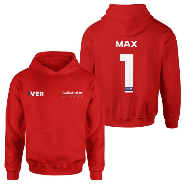 Max Verstappen Red Bull Racing White #1 Hoodie XL - Kırmızı