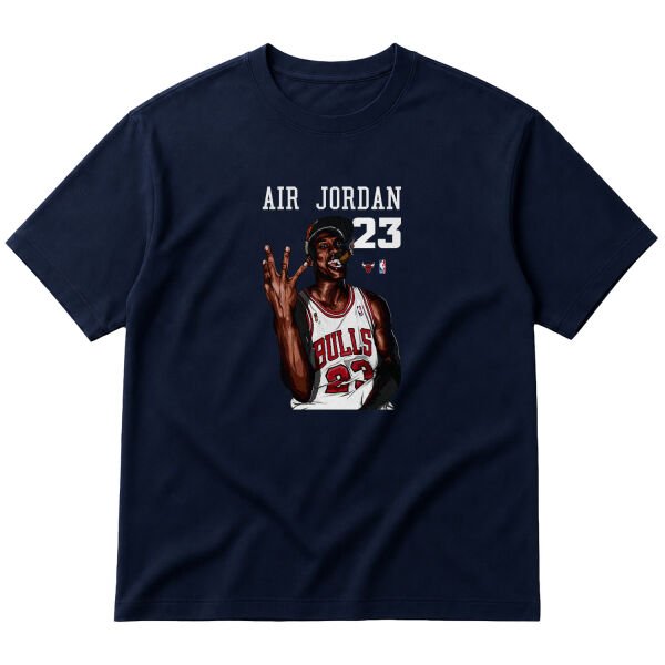 4th Time Is The Charm | Michael Jordan Oversize Tişört M - İndigo Mavisi