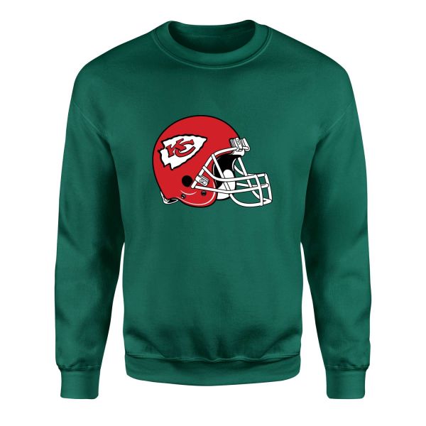 Kansas City Chiefs Helmet Sweatshirt S - Nefti Yeşili