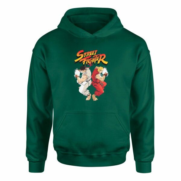 Street Fighter Hoodie L - Nefti Yeşili