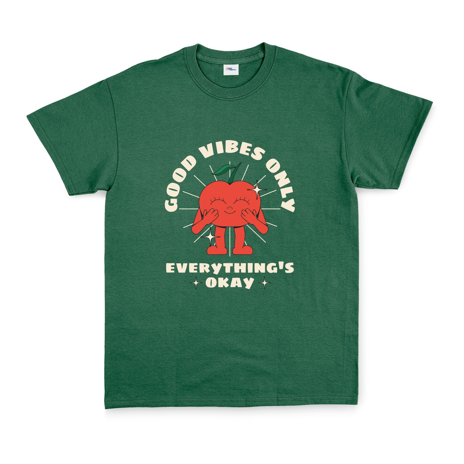 Good Vibes Only Tişört L - Nefti Yeşili