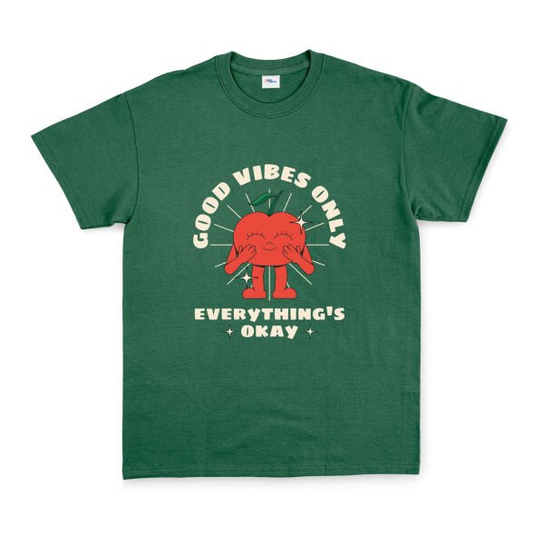 Good Vibes Only Tişört L - Nefti Yeşili