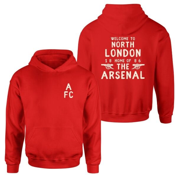 Welcome to North London Hoodie M - Kırmızı | OUTLET