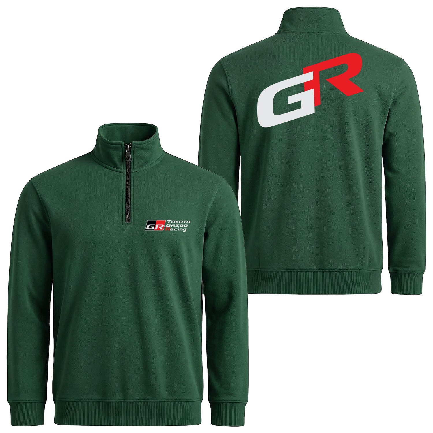 Toyota Gazoo Racing Yarım Fermuarlı Sweatshirt M - Nefti Yeşili