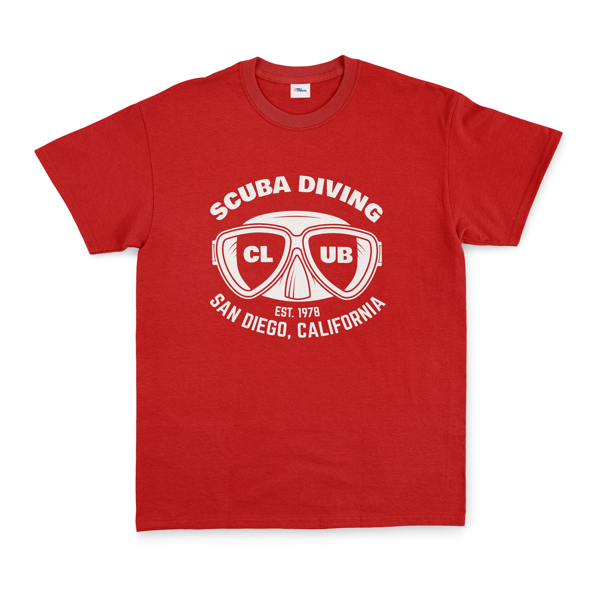 Scuba Diving Club Tişört XL - Kırmızı