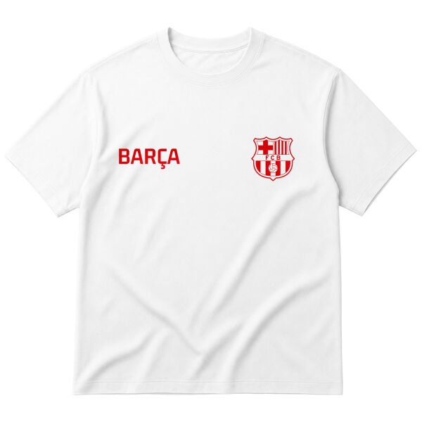 BARÇA Oversize Tişört L - Beyaz