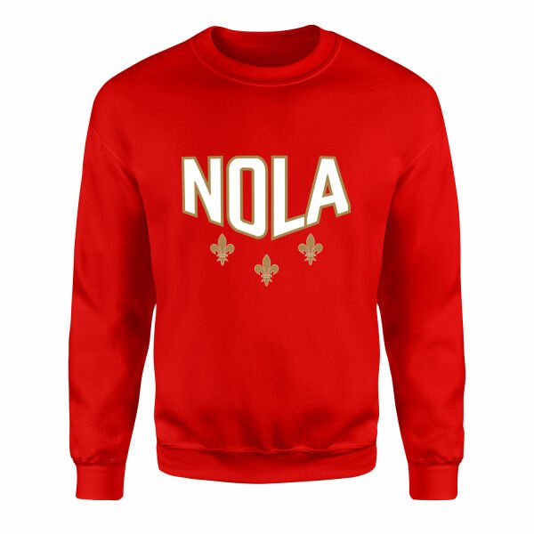 Fleur-de-lis New Orleans Sweatshirt XXL - Kırmızı