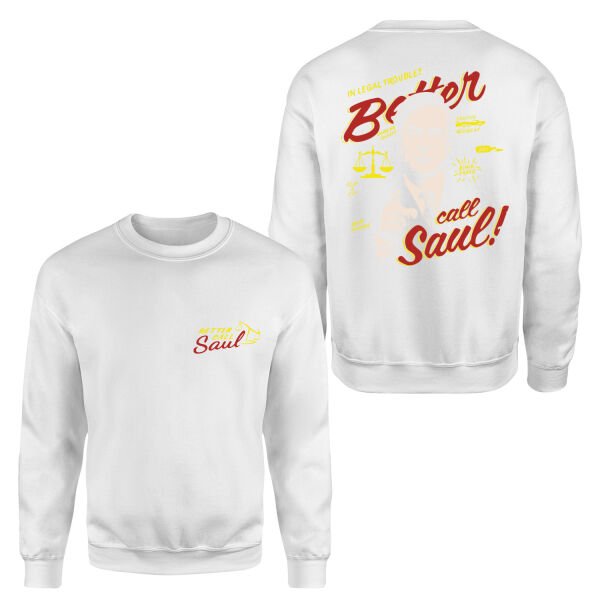 Call Saul Goodman | Better Call Saul Sweatshirt M - Beyaz