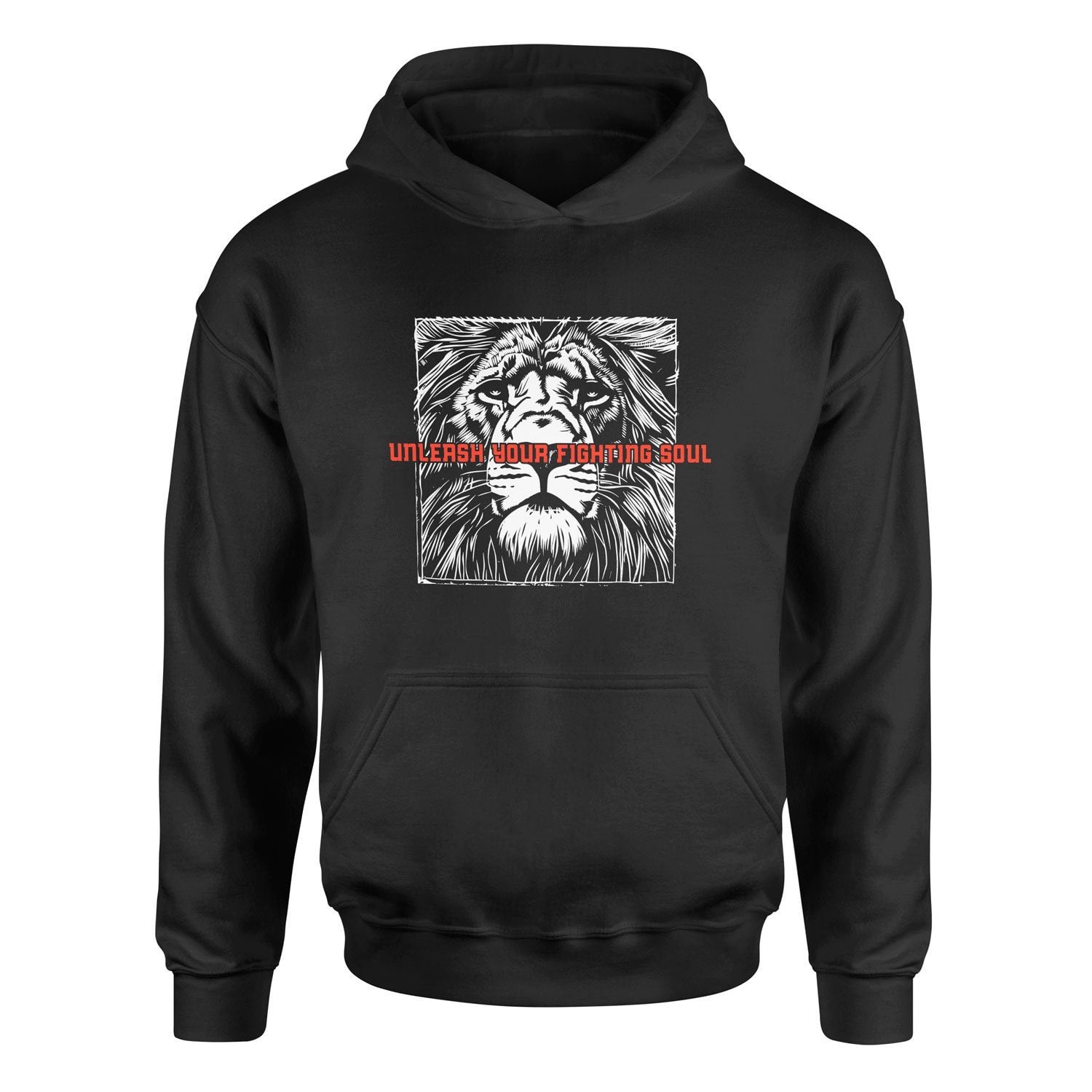 Unleash Your Fighting Soul | Lion III Hoodie S - Siyah