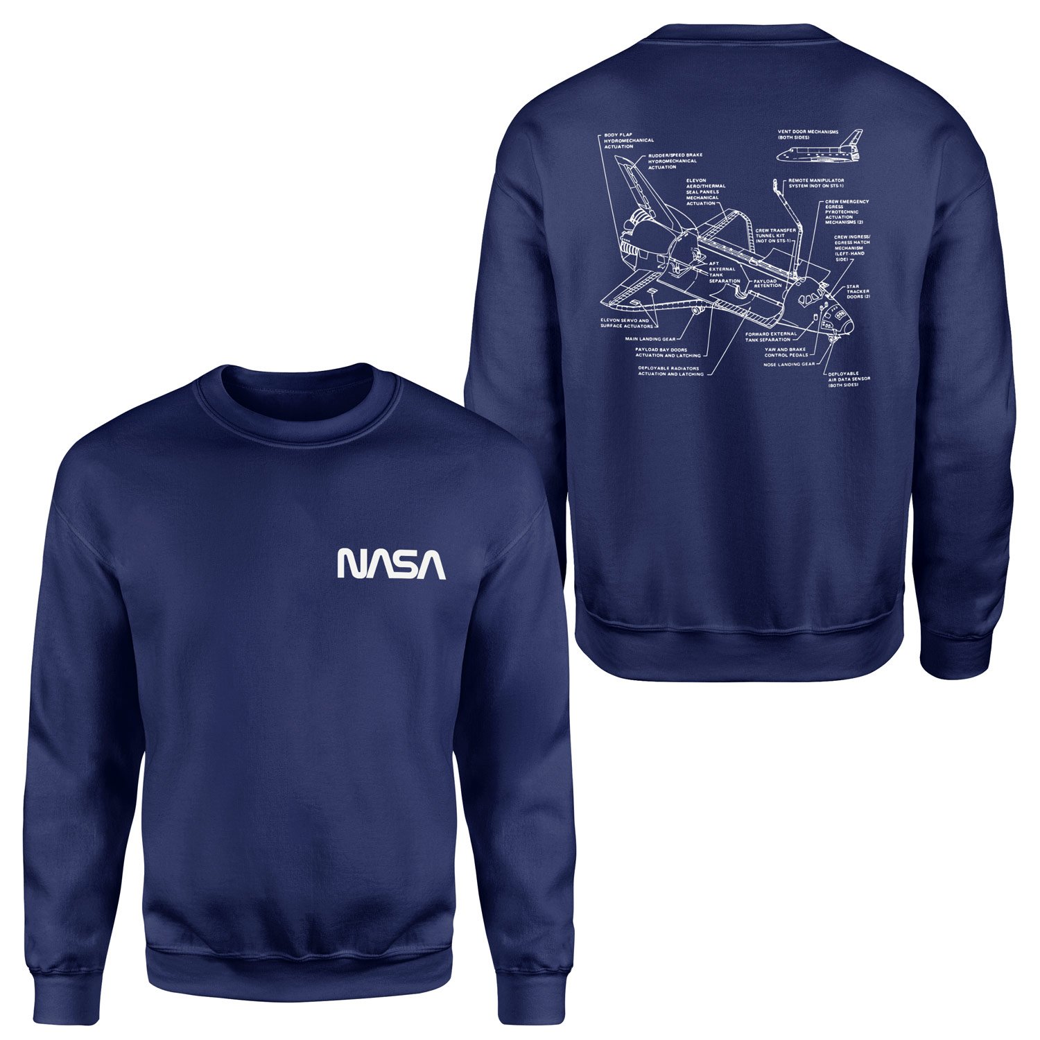 NASA Retro Mechanisms Graphic v1.0 Sweatshirt M - İndigo Mavisi