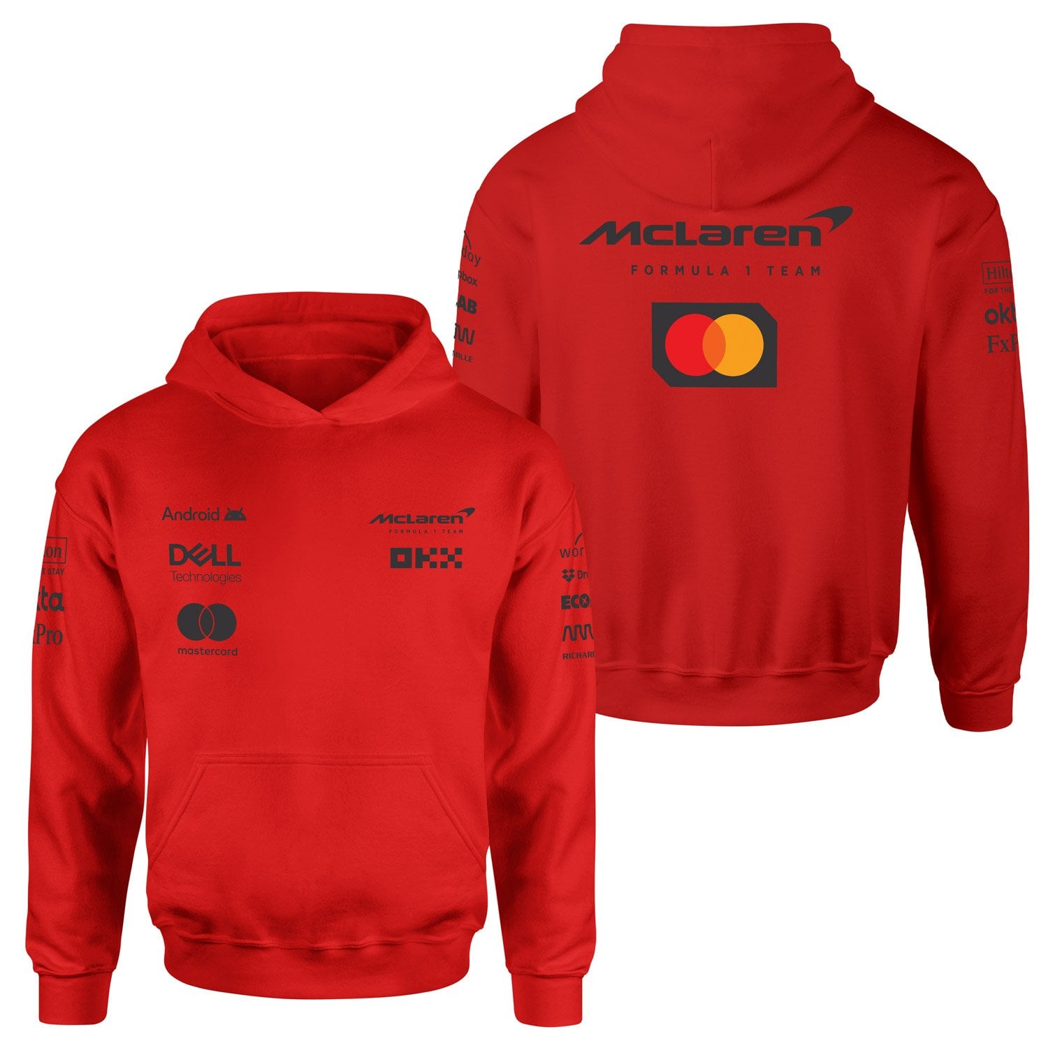 McLaren Racing 2025 Teamline Hoodie M - Kırmızı
