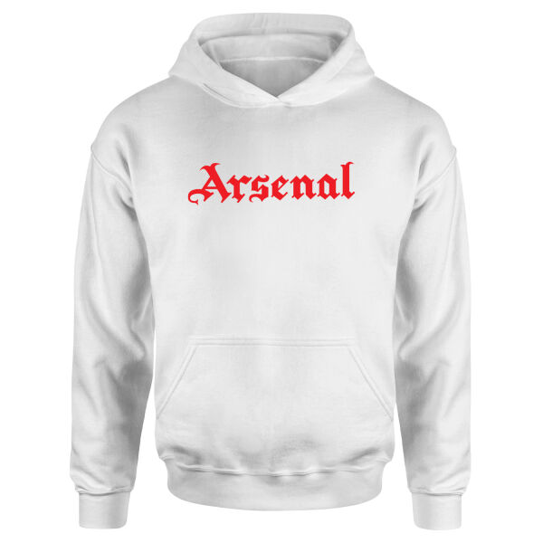 Arsenal Black Letters R Hoodie S - Beyaz