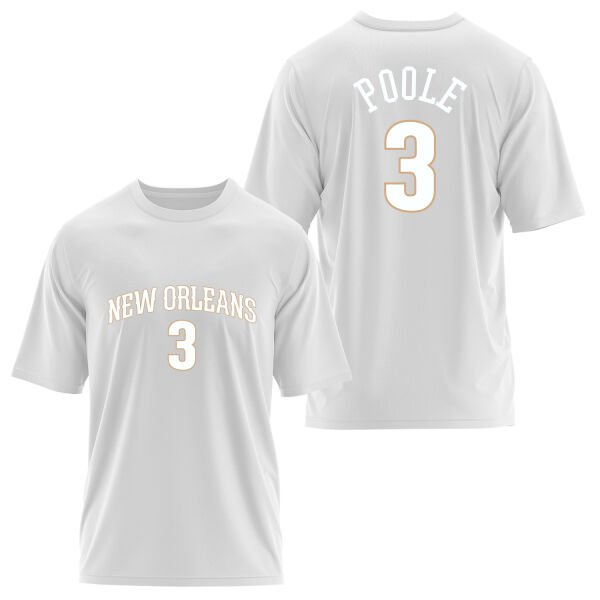Jordan Poole New Orleans Forma Oversize Tişört M - Beyaz