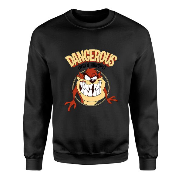 Taz Dangerous When Hungry Sweatshirt L - Siyah