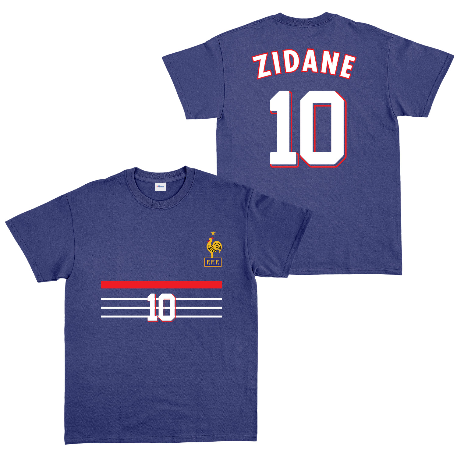 Zinedine Zidane 98 Fransa Tişört XL - İndigo Mavisi
