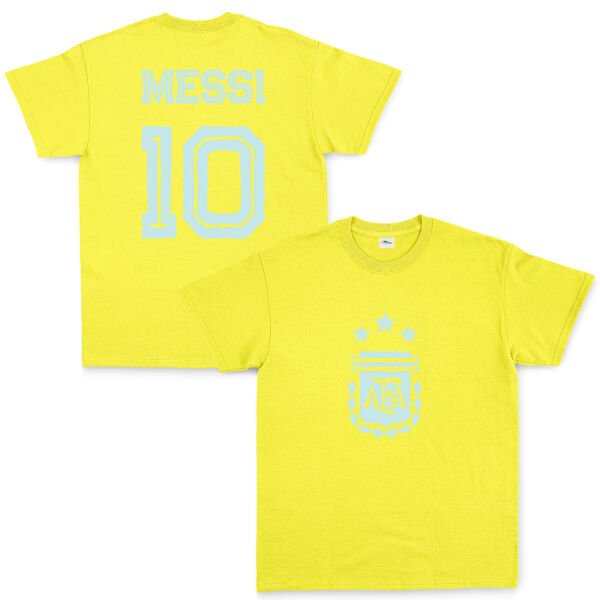 Lionel Messi 10 Argentina Grunge Tişört XL - Sarı