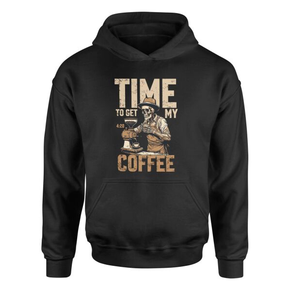 Time to Get My Coffee Hoodie M - Siyah