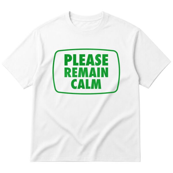 Please Remain Calm | Fallout Oversize Tişört L - Beyaz