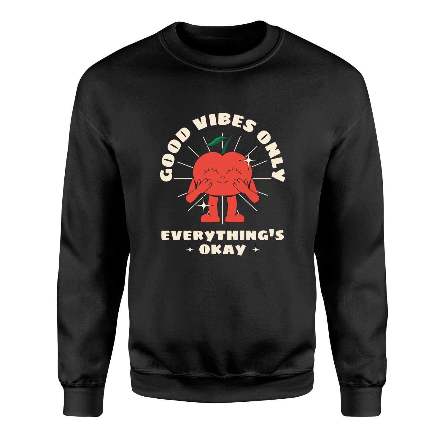 Good Vibes Only Sweatshirt XXL - Siyah