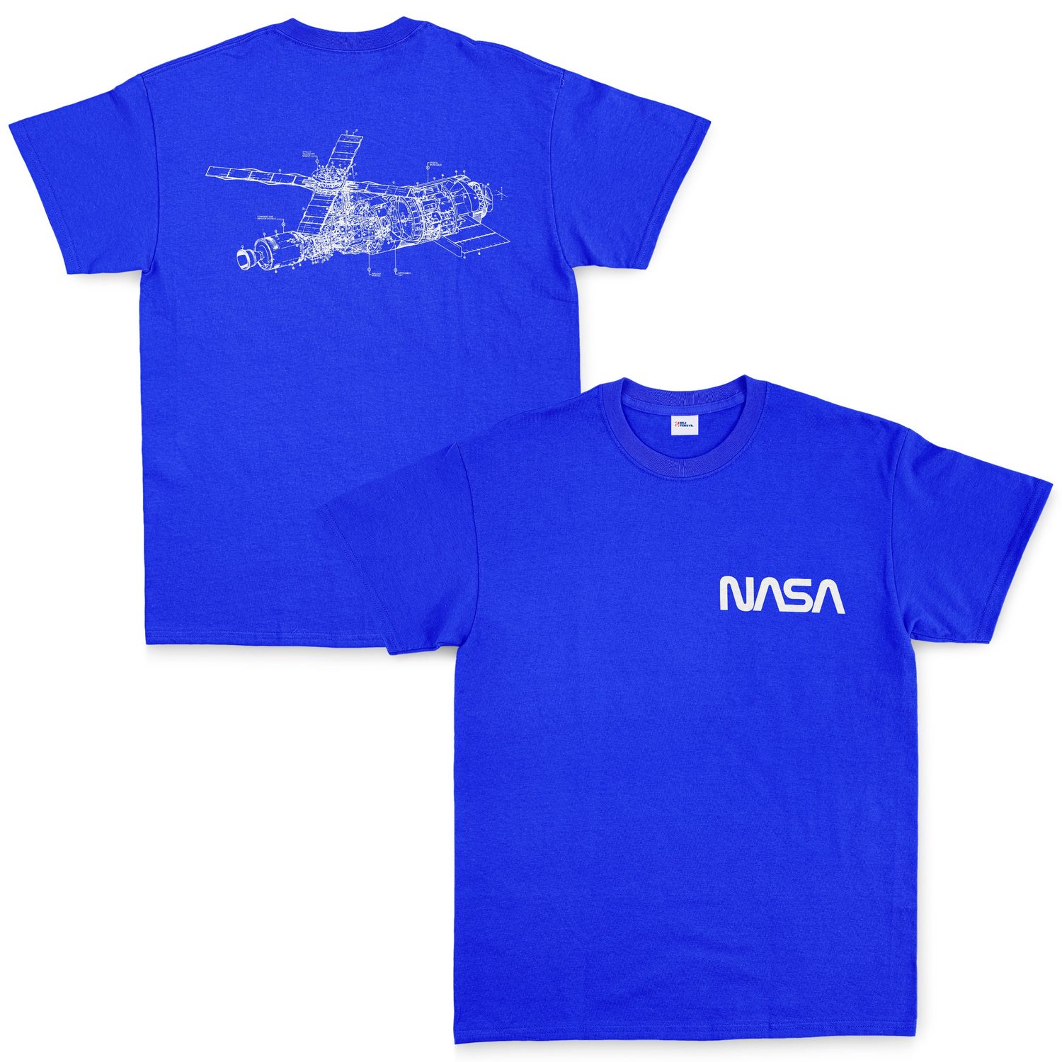 NASA Retro Mechanisms Graphic v2.0 Tişört XXL - Mavi