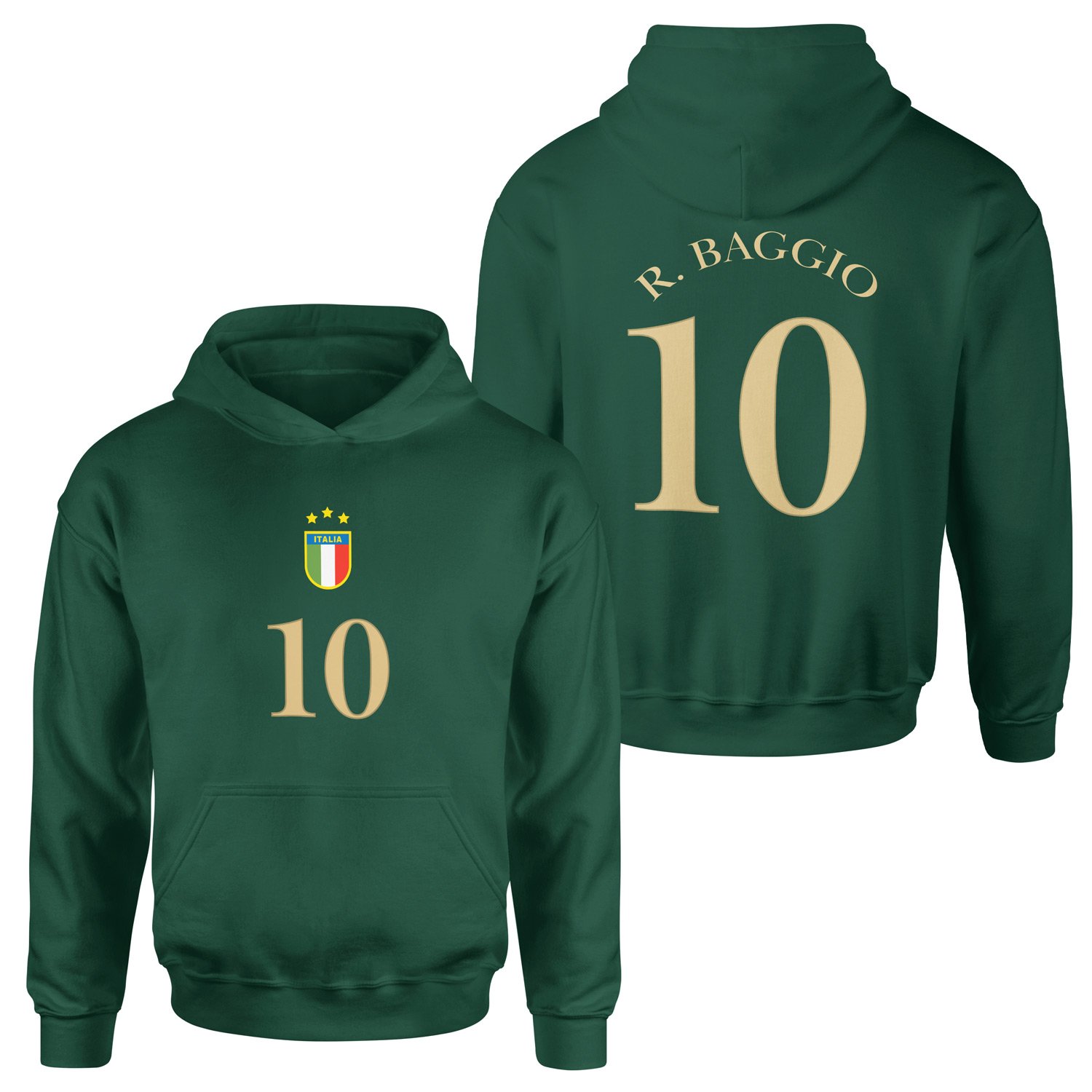 Roberto Baggio 10 Forma Hoodie L - Nefti Yeşili