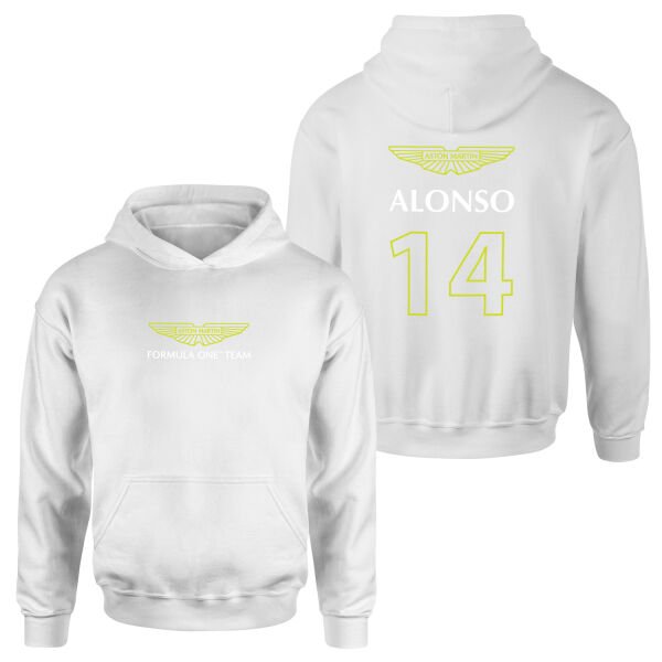 Fernando Alonso | Aston Martin Basic Hoodie L - Beyaz