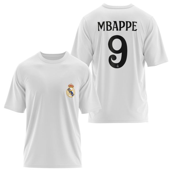 Kylian Mbappe Real Madrid Forma Oversize Tişört L - Beyaz