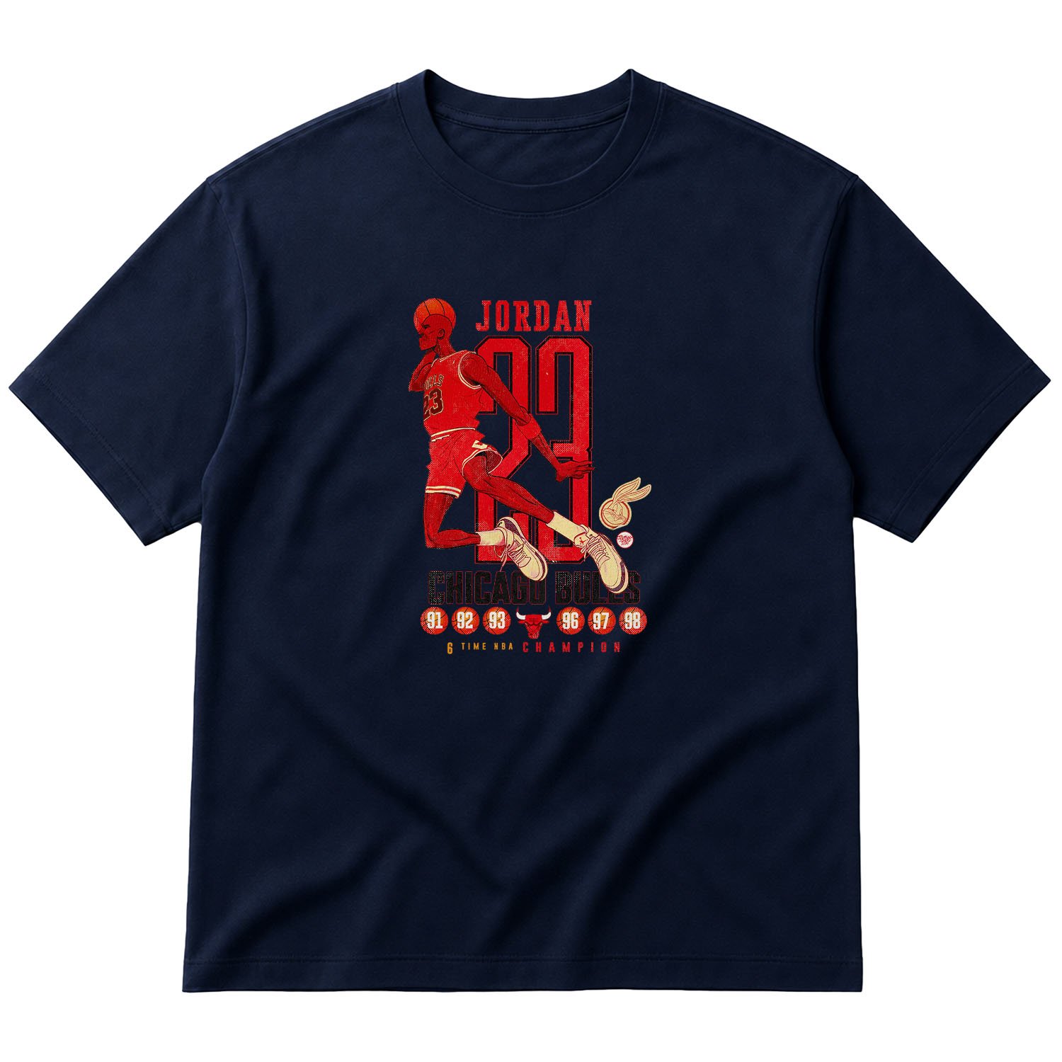 6 Time Champion, Michael ''Air'' Jordan Oversize Tişört S - İndigo Mavisi