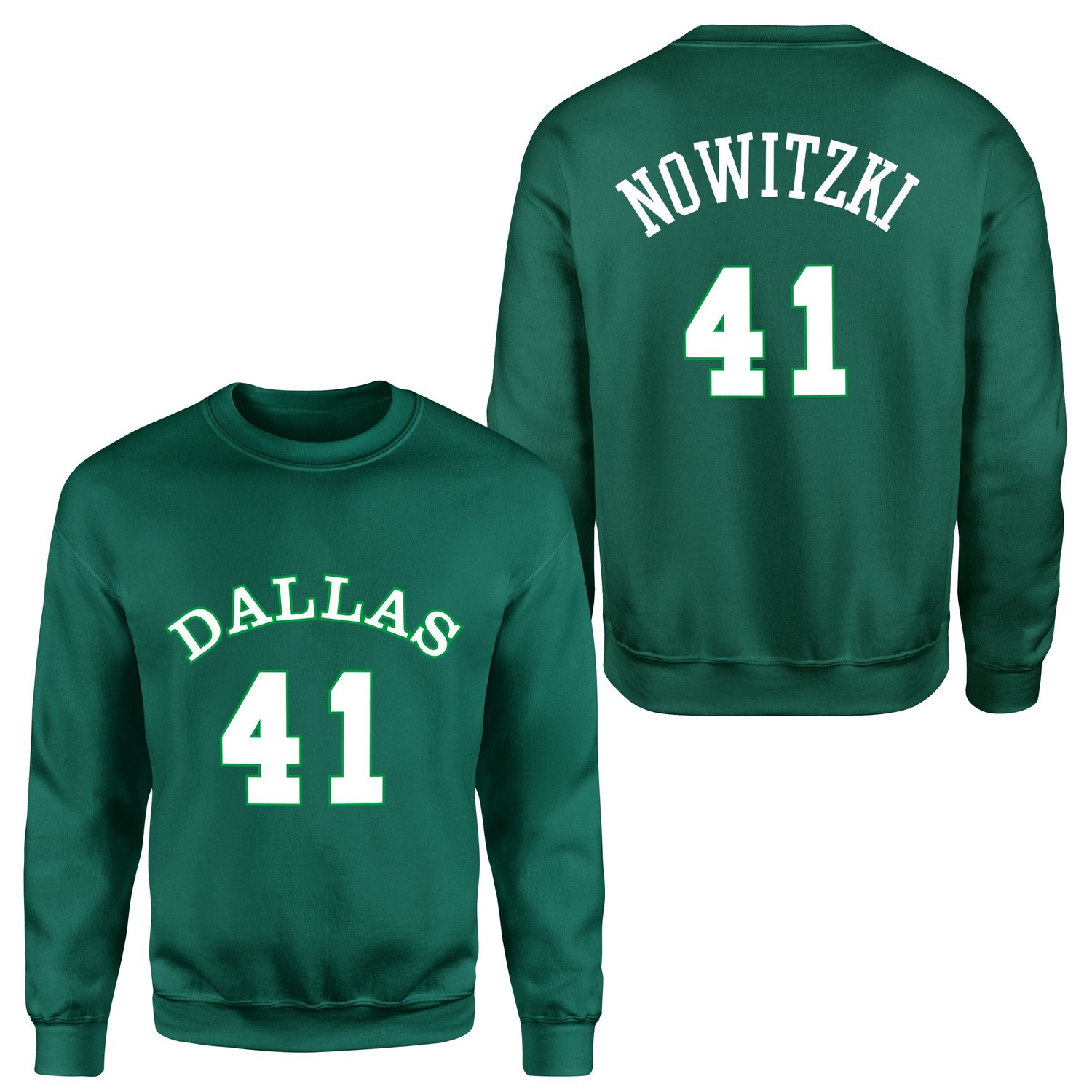 Dirk Nowitzki 41 Forma Sweatshirt S - Nefti Yeşili